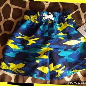 Swim trunks yellow & blue fatigue